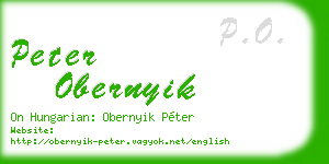 peter obernyik business card